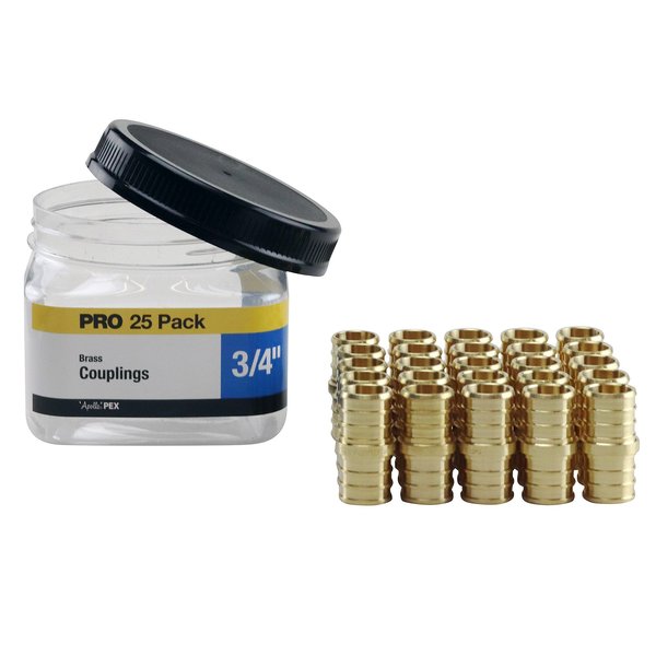 Apollo Pex 3/4 in. Brass PEX Coupling Jar (25-Pack), 25PK APXC3425JR